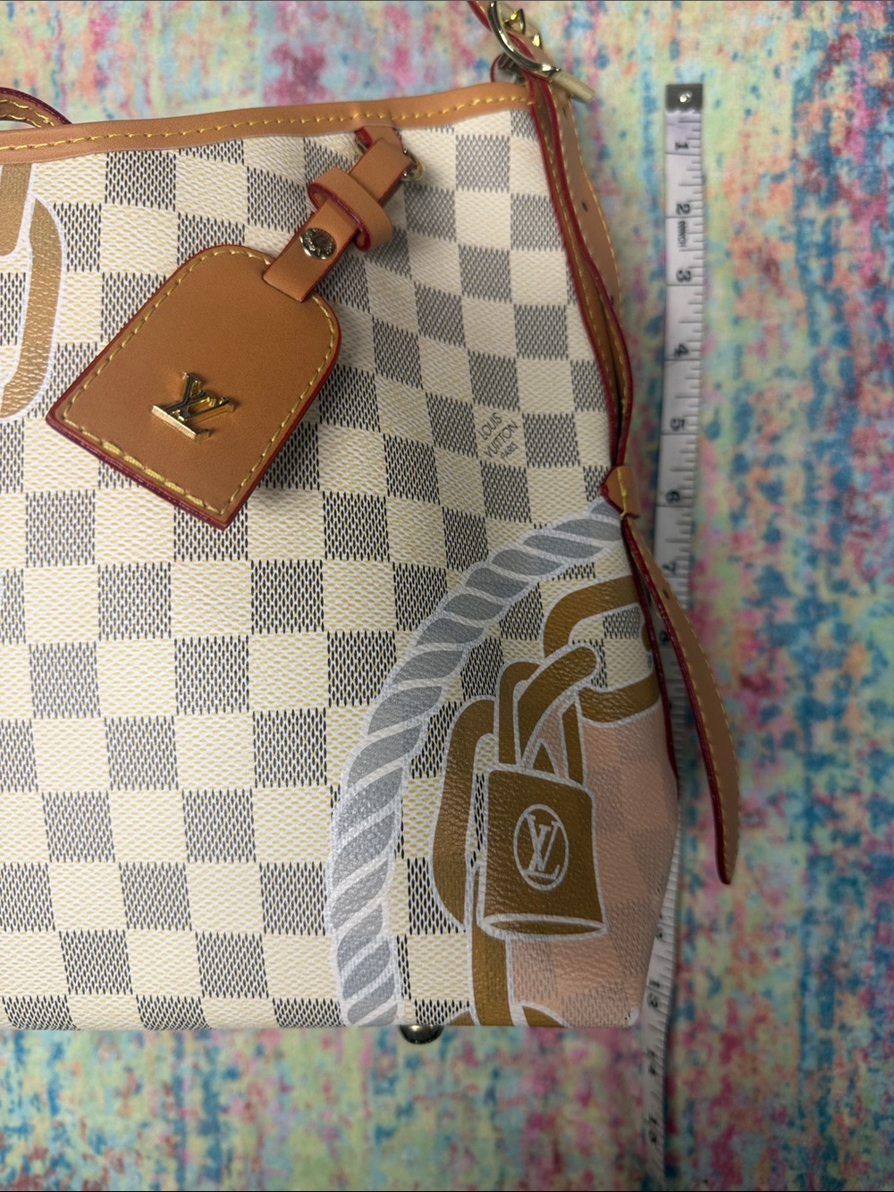 Pink and Cream Checkered Shoulder Bag - Picture 2 of 5
